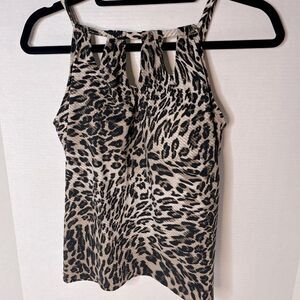 Dreamsuit by Miracle Brands Leopard Print Slimming Flowy Tankini Swim Top 8 NEW!